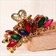 Rhinestone Crystal Flower Hair Claws – Retro Hair Accessory