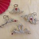 Red Bead Metal Rhinestone Tiara For Chinese New Year