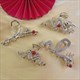 Red Bead Metal Rhinestone Tiara For Chinese New Year