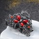 Vintage Resin Flower Hair Claws With Charm Butterfly Design