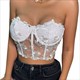 Floral Embroidery Off-Shoulder Bustier Crop Top