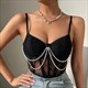 Rhinestone Fringe Bustier Cami – Sexy Backless Party Top