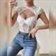 koreanische Chic V-Ausschnitt Crop Top und Rundhals-Bluse Kollektion