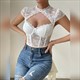 koreanische Chic V-Ausschnitt Crop Top und Rundhals-Bluse Kollektion