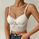 Black Lace V-Neck Crop Top See-Through Slim Tank