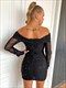 Black Off-Shoulder Bodycon Party Dress