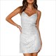 Backless Sequined Dress Women Wrap Buttocks Skirt Sequin Suspender Short Skirt