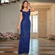 Sequin Suspender Long Evening Dress – Slim Fit Elegant Gown