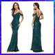Tulle Prom Gown With Plunging Neckline And High Slit