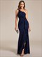 gleaming Asymmetrical Spaghetti Strap Bodycon Evening Gowns