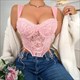 3D Petal Bustier Bra With Push Up Corset Top