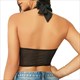 Mesh-Korsett-Bustier-Tanktop mit Kreuz-Halter und Bindeband-Wickelung