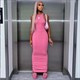 Ribbed Sleeveless Bodycon Maxi Dress For Women