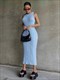 Crochet Sleeveless Bodycon Sweater Dress