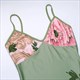 Sleeveless Print Suspender Dress V-Neck Slim Long Skirt