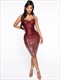 Skinny Sequined Cami Dress Backless Knee Length Party Wear