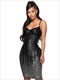 Skinny Sequined Cami Dress Backless Knee Length Party Wear