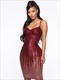 Skinny Sequined Cami Dress Backless Knee Length Party Wear