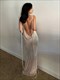 elegant backless draped dress for women - sleeveless bodycon clubwear, stylish tie back detail,00% polyester, semi-sheer, hand wash compliant