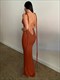elegant backless draped dress for women - sleeveless bodycon clubwear, stylish tie back detail,00% polyester, semi-sheer, hand wash compliant