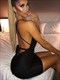 backless plunging dress, club wear bodycon solid mini dress, women's clothing