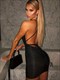 backless plunging dress, club wear bodycon solid mini dress, women's clothing