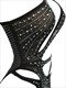 rhinestone cut out bodycon dress, sleeveless one shoulder dress for spring & summer, women's clothing