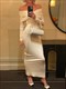 ahagaga solid folds women long dresses fashiony backless full sleeve regular casual slim elegant vestidos robes party female