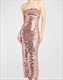 Elegantes funkelndes schlankes Paillettenkleid Damen hochwertige rückenfreie Spaghettiträger Partykleider neu schickes Damen langes vestidos