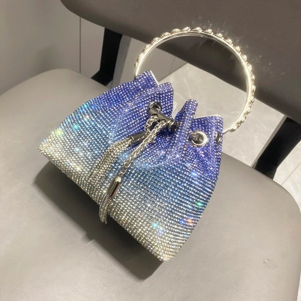 Blue Handle Rhinestones Evening Clutch Bag Purses And Handbag Luxury ...