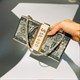 creative fashion new money clutch rhinestone purse0000 dollars stack bags of cash evening handbags shoulder wedding dinner bag