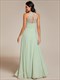 chiffon halter neck backless cross strap bridesmaid dress