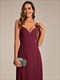 Chiffon Spaghettiträger Brautjungfer Kleid Mit Hohem Schlitz