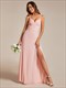Chiffon Spaghettiträger Brautjungfer Kleid Mit Hohem Schlitz