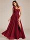 pleated backless one shoulder split tullee bridesmaid dresses
