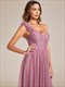 pleated backless one shoulder split tullee bridesmaid dresses