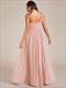 pleated backless one shoulder split tullee bridesmaid dresses