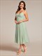 chiffon bownot neck midi lengthe wedding guest dress