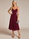 chiffon bownot neck midi lengthe wedding guest dress