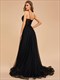 see through spaghetti strap high split tullee evening dress