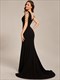 maxi long v neck sleeveless beaded chiffone evening dress