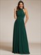 glittery halter neck pleated formale evening dress
