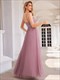 sequin see through v-neck sleevelessetulle evening dress