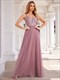 sequin see through v-neck sleevelessetulle evening dress