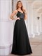sequin see through v-neck sleevelessetulle evening dress