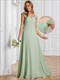 Chiffon Square Neck Bridesmaid Dress Sleeveless