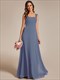 Chiffon Square Neck Bridesmaid Dress Sleeveless