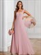 Chiffon Square Neck Bridesmaid Dress Sleeveless