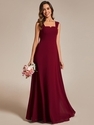 Chiffon Square Neck Bridesmaid Dress Sleeveless