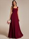 Chiffon Square Neck Bridesmaid Dress Sleeveless